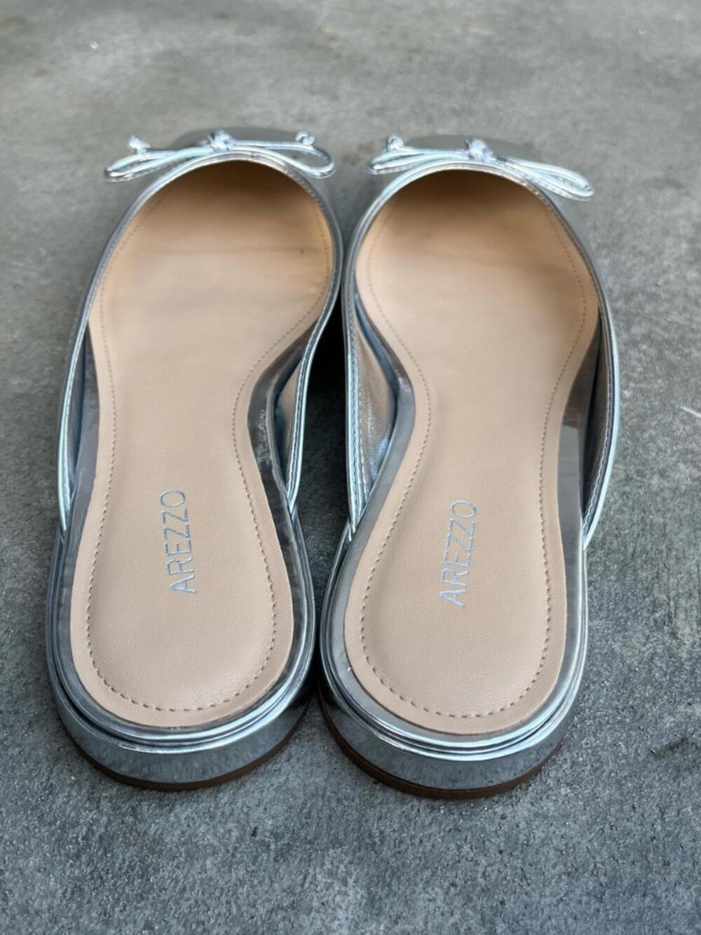 Shinny Silver Slip-On Flats - Picture 3 of 4